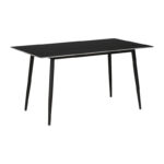 Τραπέζι Gustas μαύρο μαρμάρου sintered stone-πόδι μαύρο μέταλλο 140x80x75εκ