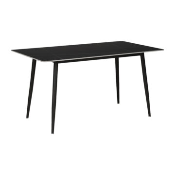 Τραπέζι Gustas μαύρο μαρμάρου sintered stone-πόδι μαύρο μέταλλο 160x90x75εκ