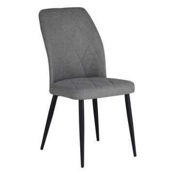 Καρέκλα Vika γκρι-μπλε ύφασμα-πόδι μαύρο μέταλλο 48x58x90εκ