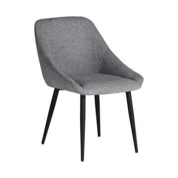 Καρέκλα Putos ανοιχτό γκρι ύφασμα-πόδι μαύρο μέταλλο 56x63.5x82εκ