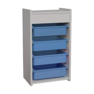 Συρταριέρα με καλάθια Toyli λευκό-μπλε μελαμίνης 45x30x78εκ