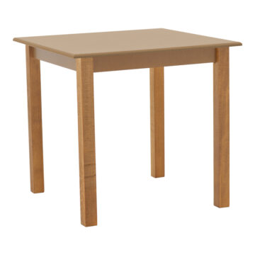 Τραπέζι Zolenio μασίφ ξύλο οξιάς με επιφάνεια mdf λούστρο καρυδί 60x60x76εκ
