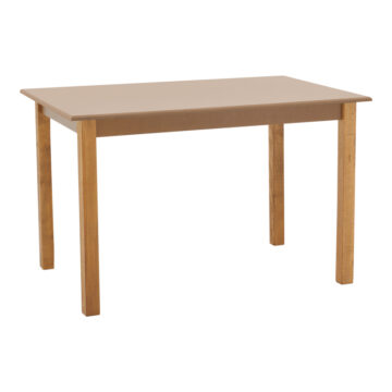 Τραπέζι Zolenio μασίφ ξύλο οξιάς με επιφάνεια mdf λούστρο καρυδί 120x80x76εκ