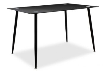 Τραπέζι Vincenzo ορθογώνιο με γυάλινη επιφάνεια μαύρο 120x80x75εκ