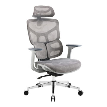 Καρέκλα γραφείου διευθυντή Karlo λευκό-μαύρο mesh ύφασμα 72x70x112εκ
