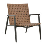 Πολυθρόνα κήπου Eamon  αλουμίνιο μαύρο textilene καφέ 73.5x62x77εκ