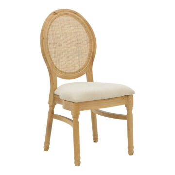 Καρέκλα Canco φυσικό rubberwood-φυσικό rattan 50x55x98εκ