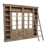 Βιβλιοθήκη Librardy Inart lime wash μασίφ mango ξύλο 247x35x220εκ