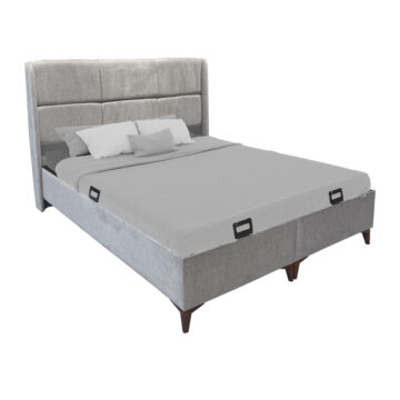 Κρεβάτι διπλό Serene με αποθηκευτικό χώρο κρεμ ύφασμα 160x200εκ