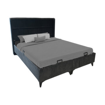 Κρεβάτι διπλό Serene με αποθηκευτικό χώρο ανθρακί ύφασμα 160x200εκ