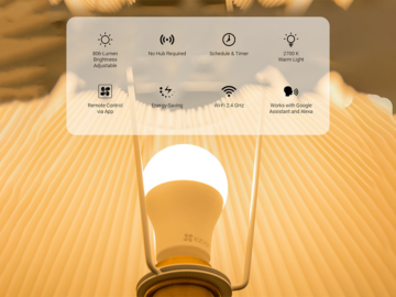 Ezviz Smart Dimmable Wi-Fi LED Bulb (E27) LB1-White (CS-HAL-LB1-LCAW)