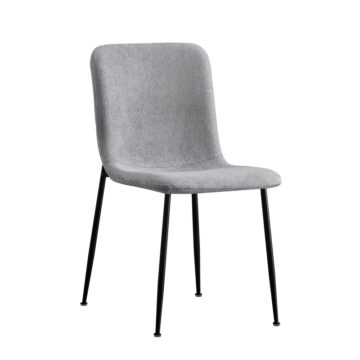 Καρέκλα Gratify γκρι μπουκλέ ύφασμα-πόδι μαύρο μέταλλο 43x56x83εκ