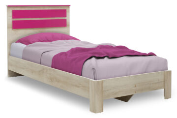 Κρεβάτι παιδικό Looney σε χρώμα castillo-ροζ 100x200εκ