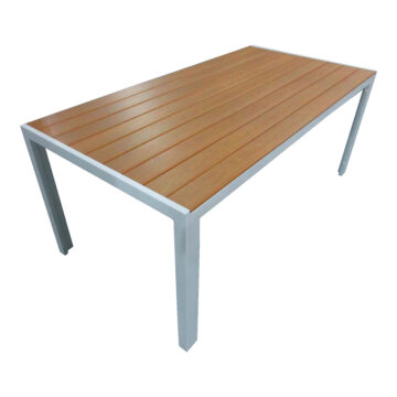 Τραπέζι Nares αλουμίνιο λευκό-plywood φυσικό 180x90x72.5εκ