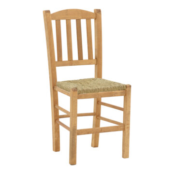 Καρέκλα καφενείου με ψάθα Damnir-Charchie μασίφ ξύλο οξιάς λούστρο καρυδί 41x42x92εκ