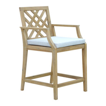 Καρέκλα Amalfi μασίφ ξύλο ακακίας-μπεζ ύφασμα 59x63.5x104.9εκ