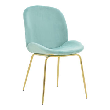 Καρέκλα Maley πράσινο βελούδο-πόδι χρυσό μέταλλο 47x60x90εκ