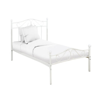 Κρεβάτι Yorick λευκό μεταλλικό 90x190x99εκ