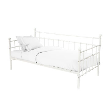 Κρεβάτι Havelock λευκό μεταλλικό 90x190x98εκ
