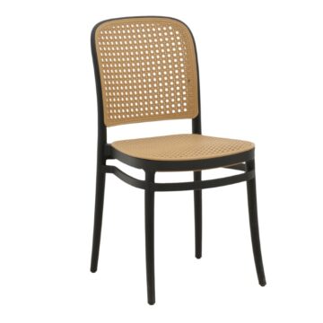 Καρέκλα Nereus pp φυσικό-μαύρο 45x43x84εκ