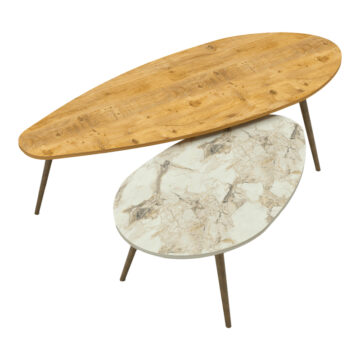 Τραπέζι σαλονιού Monty oak-μπεζ μαρμάρου μελαμίνης 116x46x46εκ