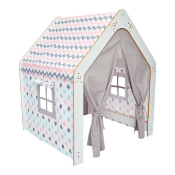 Παιδικό σπίτι Montessori Hosnele λευκό-ροζ mdf 95x90x114εκ