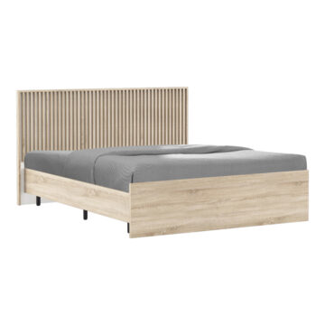 Κρεβάτι διπλό Bruse oak-λευκό χρώμα μελαμίνης 160x200εκ