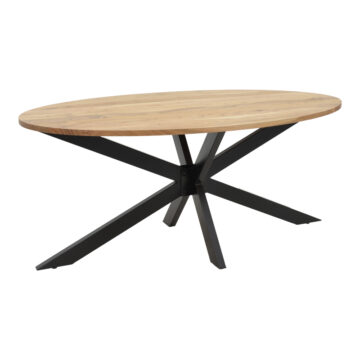 Τραπέζι Bonre φυσικό μασίφ ξύλο ακακίας-πόδι μαύρο μέταλλο 175x96x76εκ.
