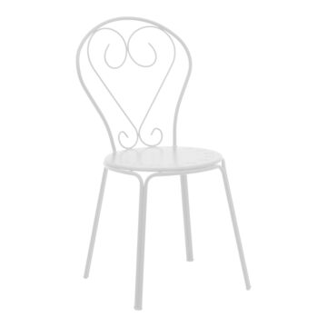 Καρέκλα Chari στοιβαζόμενη λευκό μέταλλο 49x55x90εκ
