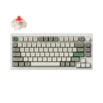 Keychron Q1 Max (Q1M-P1) QMK/VIA Wireless Custom Mechanical Keyboard-Red Switch-Shell White 75% US