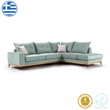 Γωνιακός καναπές αριστερή γωνία Luxury II ύφασμα ciel-cream 290x235x95εκ