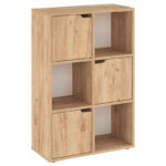 Βιβλιοθήκη Bookel μελαμίνης σε oak απόχρωση 59.5x27.5x89εκ