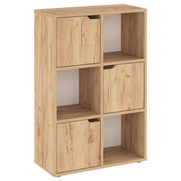 Βιβλιοθήκη Bookel μελαμίνης σε oak απόχρωση 59.5x27.5x89εκ