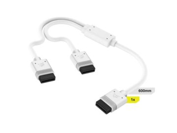 Corsair DIY Y-Cable iCUE Link (1x600mm) with Straight Connectors - White - CL-9011132-WW