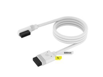 Corsair DIY Cable iCUE Link (1x600mm) with Straight/Slim 90° Connectors - White - CL-9011130-WW