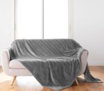 Κουβέρτα - Ριχτάρι με ζακάρ σχέδιο super soft  Σχ.Arya grey 180x220cm 100% polyester