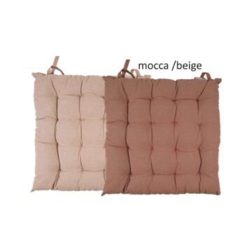 Μαξιλάρι καρέκλας Σχ.Duo 40x40cm διπλής όψης mocca/beige 100% cotton