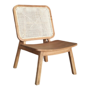 Καρέκλα Viborg φυσικό teak ξύλο-φυσικό rattan 60x75x87εκ