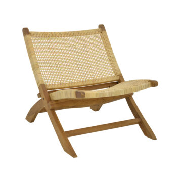 Καρέκλα Jerenze φυσικό teak ξύλο-rattan 65x78x68εκ