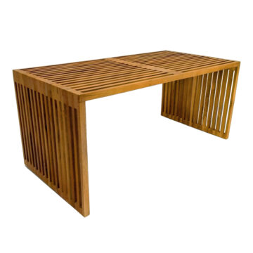 Τραπέζι Marlin teak ξύλο σε φυσική απόχρωση 100x50x45εκ