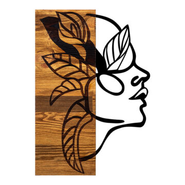 Διακοσμητικό τοίχου Redian ξύλο πεύκου σε φυσική απόχρωση με μαύρο μέταλλο 34x3x50εκ