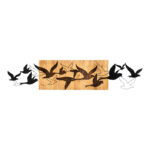 Διακοσμητικό τοίχου Excore ξύλο πεύκου σε φυσική απόχρωση με μαύρο μέταλλο 111x3x25εκ