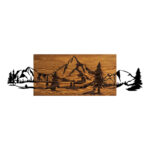 Διακοσμητικό τοίχου Nereve ξύλο πεύκου σε φυσική απόχρωση με μαύρο μέταλλο 95x3x30εκ