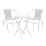 Τραπεζαρία Albero-Obbi 3τεμ μέταλλο σε λευκή απόχρωση Φ60x70εκ