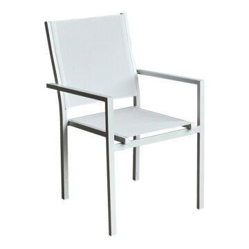 Πολυθρόνα Zacreta αλουμίνιο-textilene σε λευκή απόχρωση 61x56.5x87.5εκ
