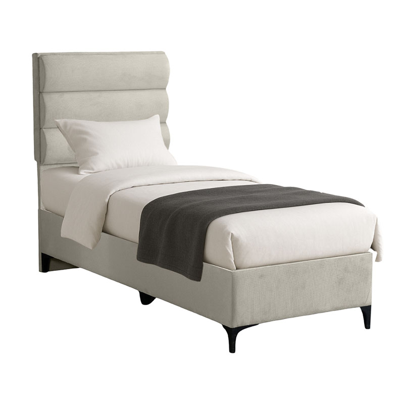 323-000025 Κρεβάτι Limit ύφασμα σε κρεμ απόχρωση 90x200εκ