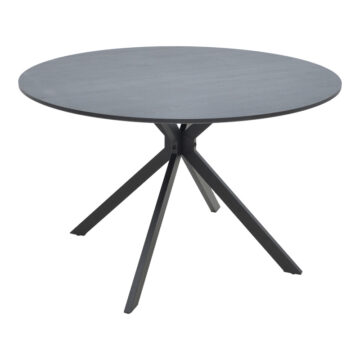 Τραπέζι Xuson mdf σε ανθρακί απόχρωση με πόδι μαύρο μέταλλο Φ120x75εκ