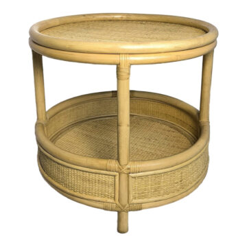 Βοηθητικό τραπέζι Moody pe rattan σε φυσική απόχρωση Φ55x51εκ