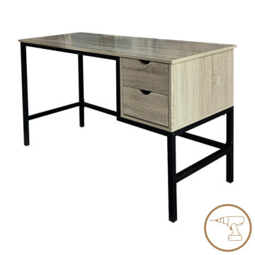 Γραφείο εργασίας Ramen σε sonoma απόχρωση με μαύρα μεταλλικά πόδια 120x48x76εκ