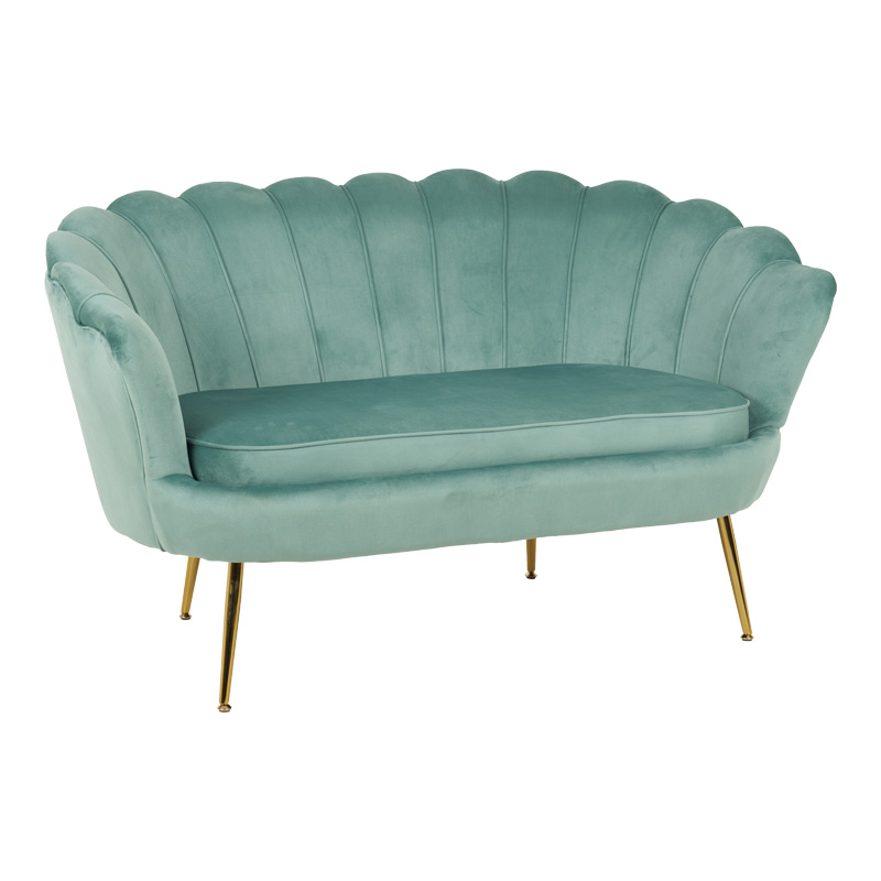 128-000045 Καναπές 2θέσιος Daimon βελούδο σε φυστικί απόχρωση 134x70x77εκ